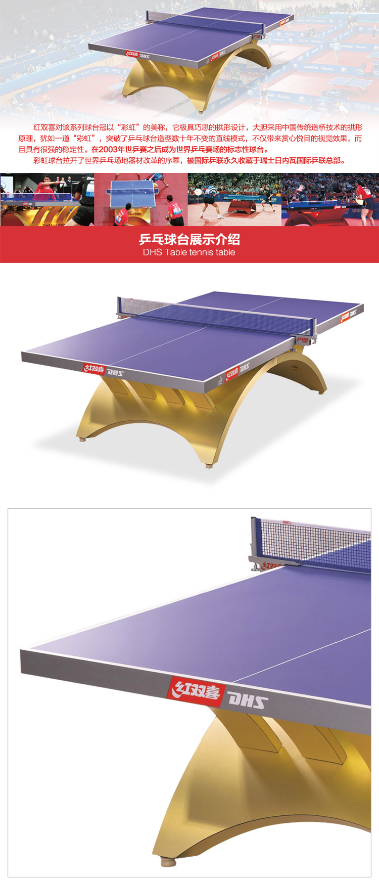 金彩虹乒乓球台_红双喜乒乓球桌_比赛专用乒乓球台-广西多宝电竞体育健身器材有限公司