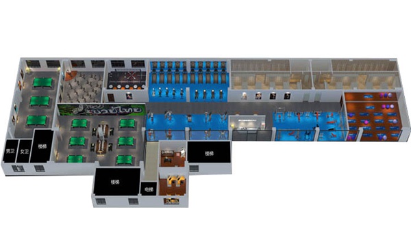 1200平方健身房配置方案-广西多宝电竞体育健身器材有限公司