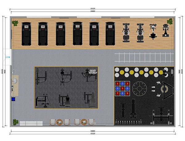 120平方健身房配置方案-广西多宝电竞体育健身器材有限公司