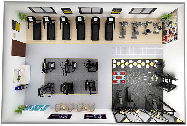 120平方健身房配置方案-广西多宝电竞体育健身器材有限公司